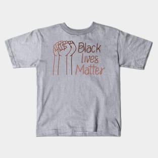 black lives matter with fists Kids T-Shirt